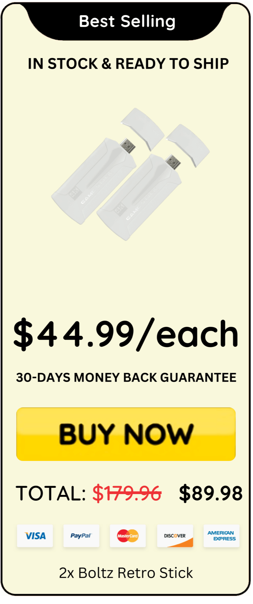 Boltz Retro Stick Package